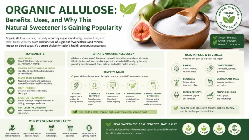 Organisches Allulose: Vorteile, Anwendungen Und Warum Dieser Natürliche Süßstoff Immer Beliebter Wird Organic Allulose Benefits, Uses, And Why This Natural Sweetener Is Gaining Popularity