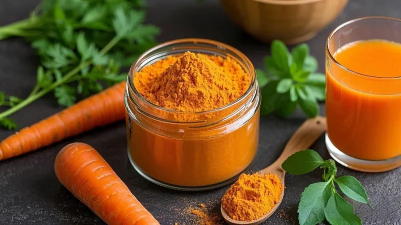 Bio Karottenpulver: Ein Lebendiger Impuls Für Ihre Gesundheit Und Ihr Wohlbefinden Organic Carrot Powder: A Vibrant Boost To Your Health And Wellness