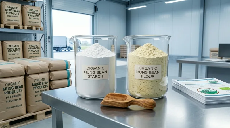 Mungobohnenstärke Vs. Mungobohnenmehl: Unterschiede, Anwendungen Und Organische B2B-Beschaffung Mung Bean Starch Vs. Mung Bean Flour Differences, Applications, And Organic B2B Sourcing