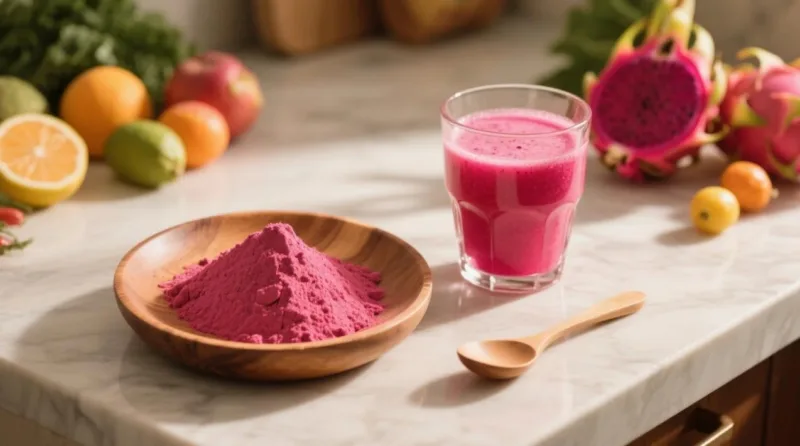 Auf Der Suche Nach Einem Tropischen Farb- Und Nährstoffschub? Haben Sie Bio-Drachenfruchtpulver Schon Entdeckt? Organic Dragon Fruit Powder &Amp; Juice