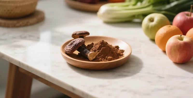 Reishi-Extrakt Für Die Immungesundheit: Natürliche Pilz-Abwehrunterstützung Organic Reishi Mushroom Powder