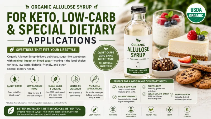 Bio-Allulosesirup Für Ketogene, Kohlenhydratarme Und Spezielle Diätanwendungen Organic Allulose Syrup For Keto, Low-Carb &Amp; Special Dietary Applications