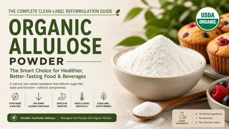Bio-Allulosepulver: Der Vollständige Clean-Label-Reformulierungsleitfaden Für Lebensmittelhersteller Organic Allulose Powder The Complete Clean-Label Reformulation Guide For Food Manufacturers