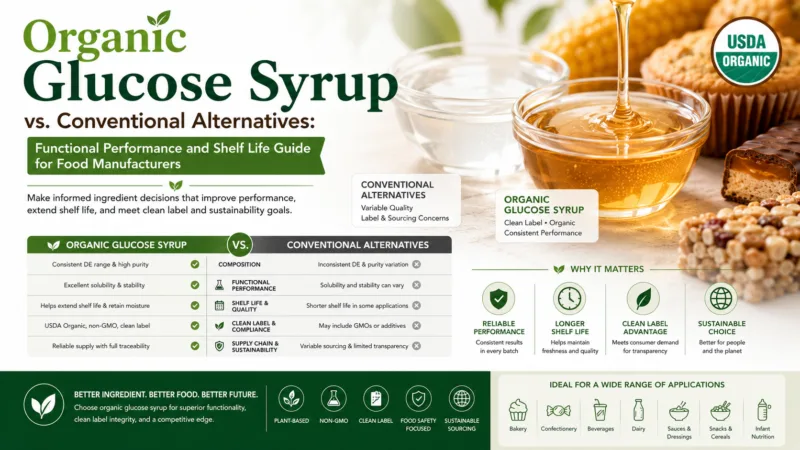 Bio-Glukosesirup Vs. Konventionelle Sirupe – Leitfaden Für Funktionelle Leistung Und Haltbarkeit Organic Glucose Syrup Vs. Conventional Syrups: Functional Performance And Shelf Life Guide