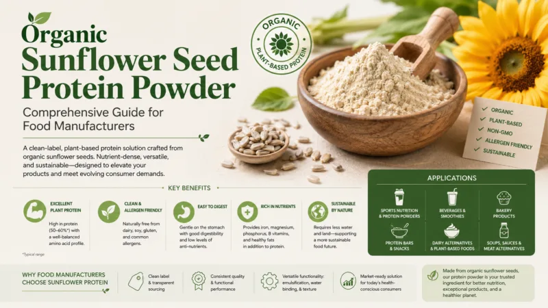 Bio-Sonnenblumenkernproteinpulver: Umfassender Leitfaden Für Lebensmittelhersteller Organic Sunflower Seed Protein Powder Comprehensive Guide For Food Manufacturers